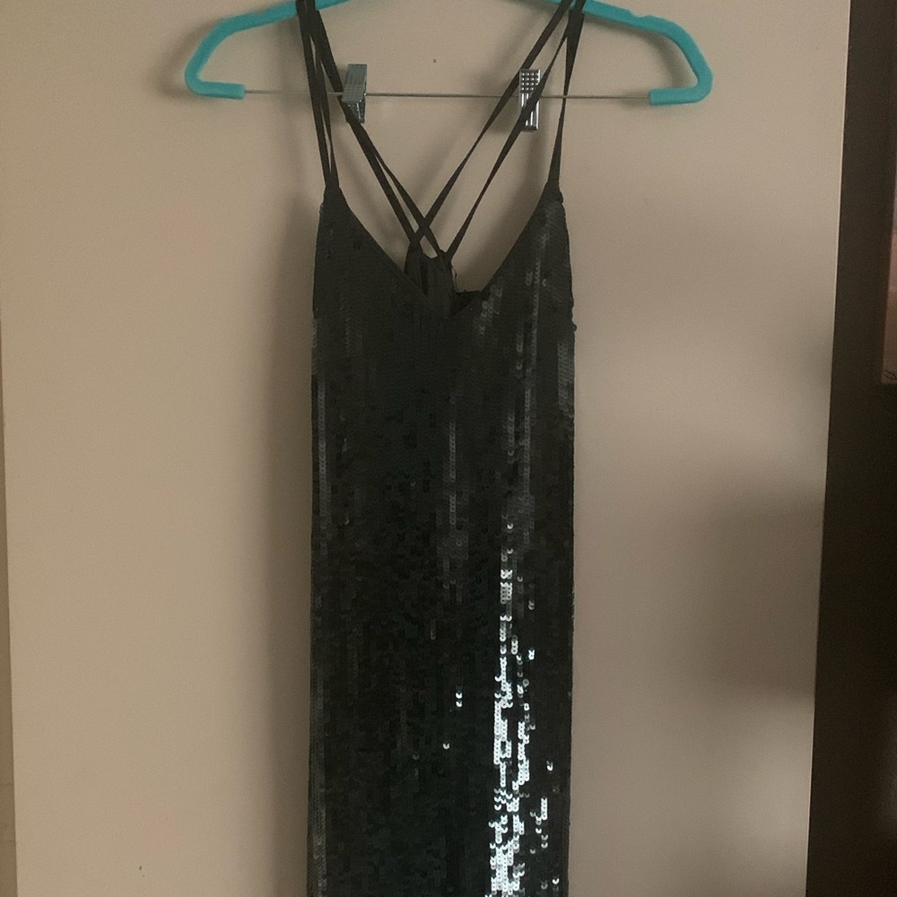Express green sequin v-neck party dress. Brand New with tags. XS